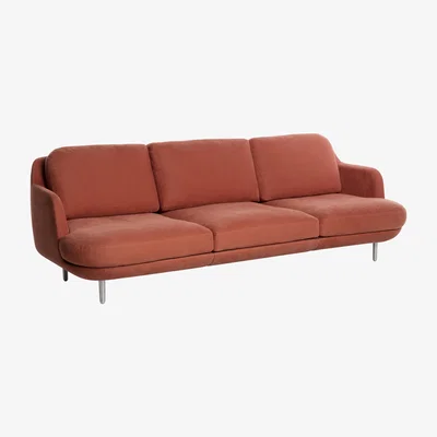 Made in Design Lune Straight sofa - Fabric & aluminium by Fritz Hansen Orange