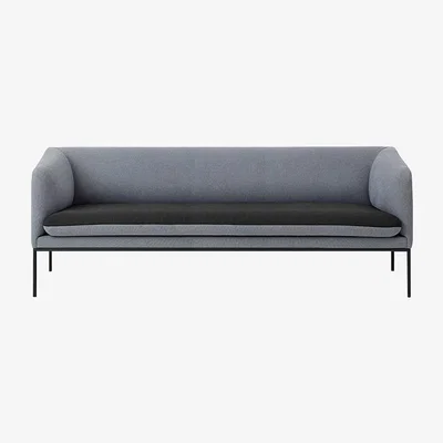 Made in Design Turn Straight sofa - / L 200 cm - 3 seats by Ferm Living Grey