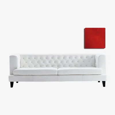 Made in Design Hall Straight sofa - 3 seats - Velvet version by Driade Red