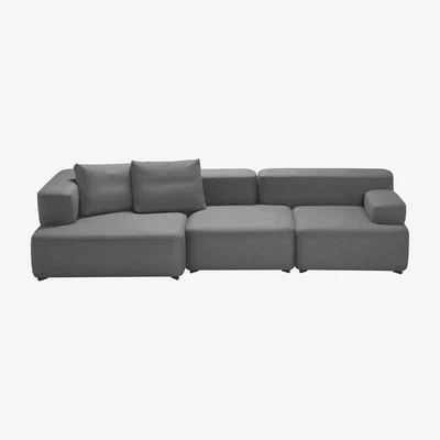 Made in Design Alphabet Straight sofa - Modular 3 seats - L 300 x D 120 cm by Fritz Hansen Grey