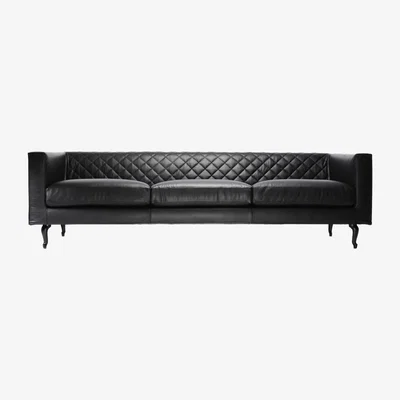 Made in Design Boutique Leather Straight sofa - 3 seaters by Moooi Black