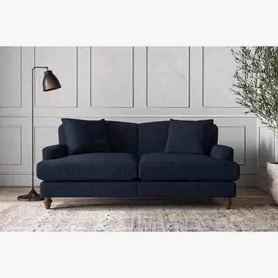 Nkuku Nkuku Deni Sofa | Make To Order | Medium | Brera Linen Indigo