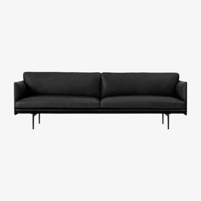 Nordic Nest Muuto Outline 3-seat sofa Refine black-black leg