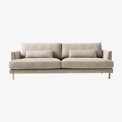 Nordic Nest 1898 Bredhult 3 seat sofa White oiled Oak leg Jump 1956 Beige
