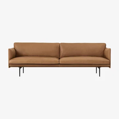 Nordic Nest Muuto Outline 3-seat sofa Cognac-black leg
