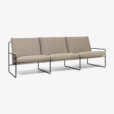 Nordic Nest ferm LIVING Desert 3-seat sofa Fabric dark sand. black stand