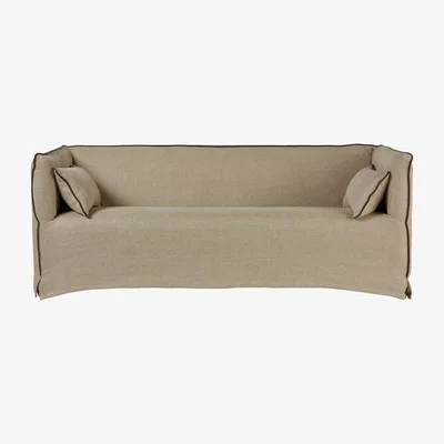 OKA Abbotsford 3-Seater Sofa - Sand Wide Herringbone Linen