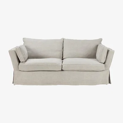 OKA OKA, Aubourn 3 Seater Sofa Cover - Silver Grey, Loose Covers, Linen