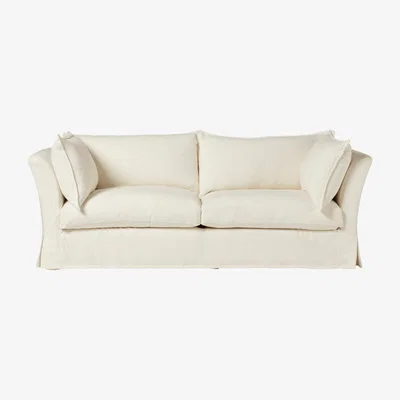 OKA OKA, Avitus 3-Seater Sofa - Off White Linen, Sofas, Linen, Plain