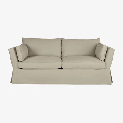 OKA OKA, Aubourn 3 Seater Sofa Cover - Natural, Loose Covers, Linen