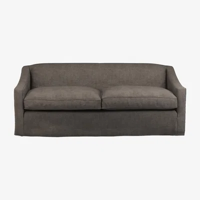 OKA Linen Loose Cover for Egerton 3-Seater Sofa - Walnut