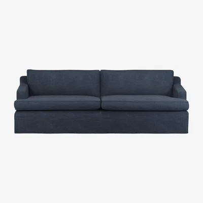 OKA Linen Loose Cover for Beale 3-Seater Sofa - Petrol