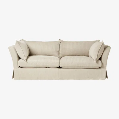OKA Avitus 3-Seater Sofa - Flax Narrow Herringbone