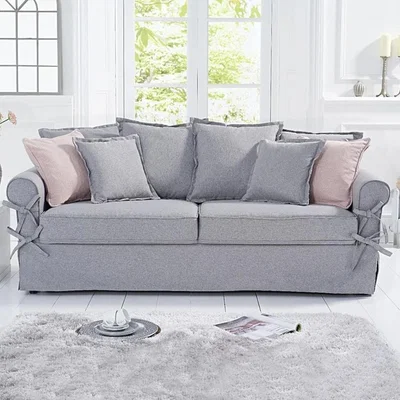 Oak&More Clement Grey Linen 3 Seater Sofa