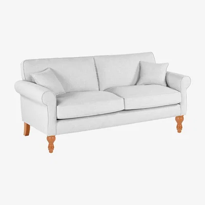 Oak&More Darwin Light Grey Fabric Three Seater Sofa