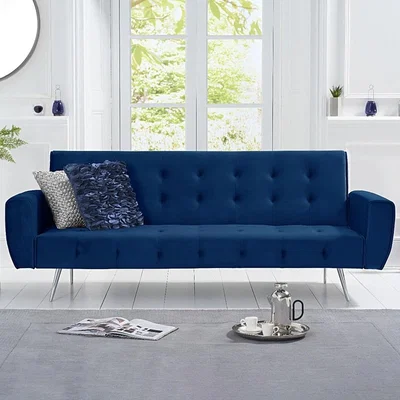 Oak&More Vanessa Sofa Bed in Blue Velvet