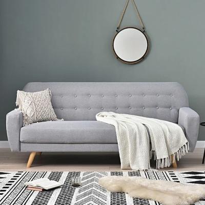 Oak&More Scala Grey Linen 3 Seater Fold Down Sofa Bed