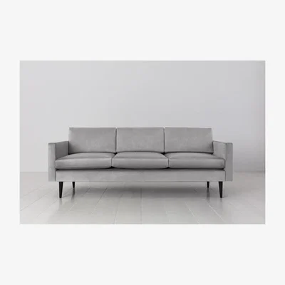 Olivia's Swyft Model 01 Velvet 3 Seater Sofa in Light Grey