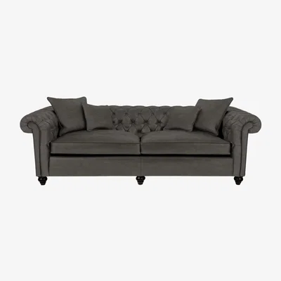 Olivia's Duresta Connaught Leather Grand Sofa / Nero