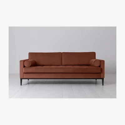 Olivia's Swyft Model 02 Velvet 3 Seater Sofa in Brick