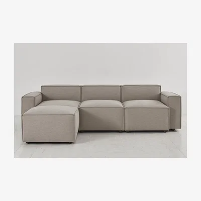 Olivia's Swyft Model 03 Linen Configuration 4 Sofa in Pumice