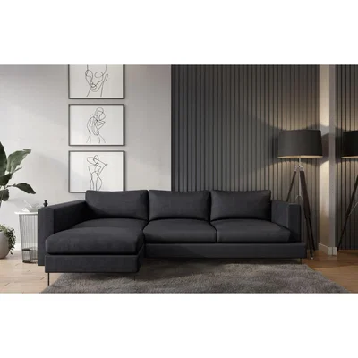 Out & Out Original Lazy - 3-Seater Chaise Sectional Left - Black Velvet