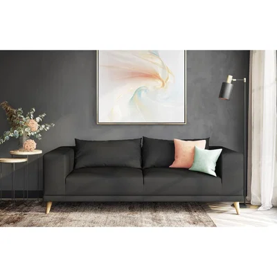 Out & Out Original Slouchy - 3 Seater Sofa - Knitted Black