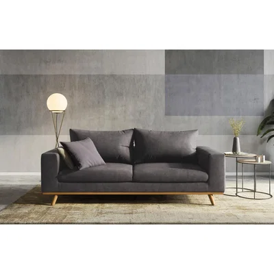 Out & Out Original Olivia - 3 Seater Sofa - Dark Grey Velvet