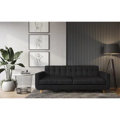 Out & Out Original Guarda – 3 Seater Sofa - Black Velvet