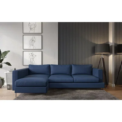 Out & Out Original Lazy - 3-Seater Chaise Sectional Left - Navy Velvet
