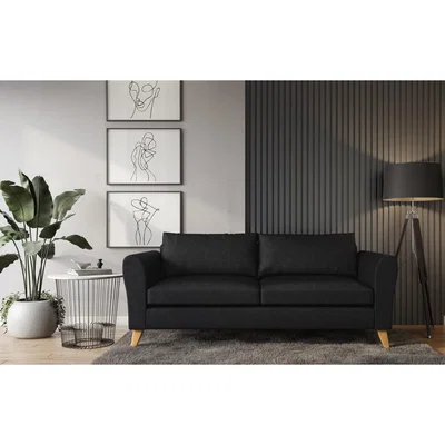 Out & Out Original Jessica – 3 Seater Sofa - Black Velvet