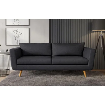 Out & Out Original Mabel - 3 Seater Sofa - Black Velvet