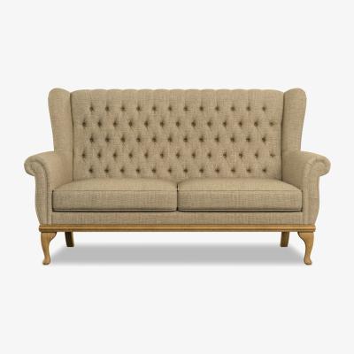 Downtown Wood Bros Watton Compact 3 Seater Sofa - Leather Grade S, Herringbone