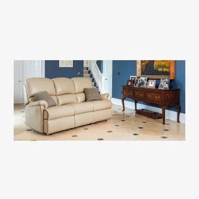 Downtown Sherborne Nevada Small 3 Seater Leather Fixed Sofa