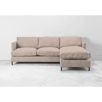 Perch and Parrow Justin Right Hand Chaise Sofa Bed in Rose Petal