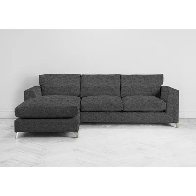 Perch and Parrow Chris Left Hand Chaise Sofa Bed in Hola Black