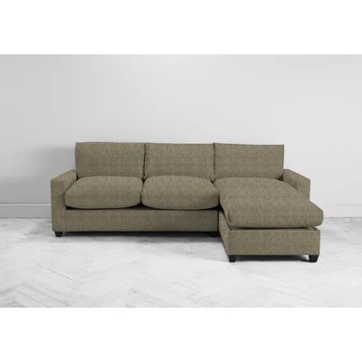 Perch and Parrow Mimi Right Hand Chaise Ottoman Sofa in Limestone