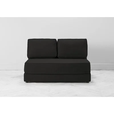 Perch and Parrow Dacre Three-Seater No Arms Sofa Bed in Obsidian Black