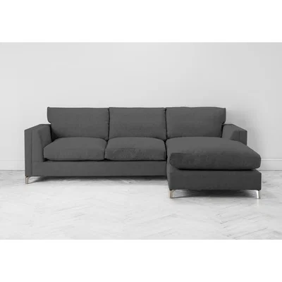 Perch and Parrow Chris Right Hand Chaise Sofa Bed in Dusky Grey