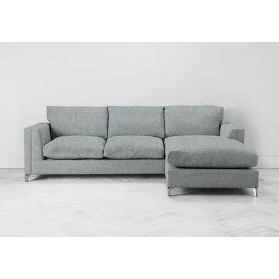 Perch and Parrow Chris Right Hand Chaise Sofa in Airforce Blue