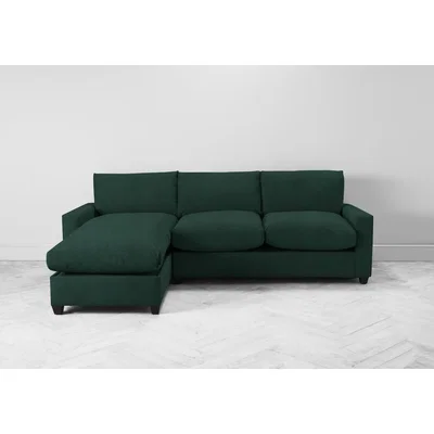 Perch and Parrow Mimi Left Hand Chaise Ottoman Sofa Bed in Ocean Reef