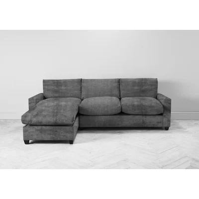 Perch and Parrow Mimi Left Hand Chaise Ottoman Sofa in Cloudy Grey
