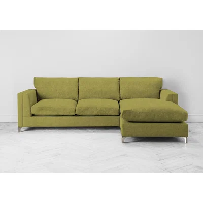Perch and Parrow Chris Right Hand Chaise Sofa Bed in Granny Smith