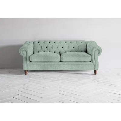 Perch and Parrow Algernon Three-Seater Sofa Bed in Thyme Green