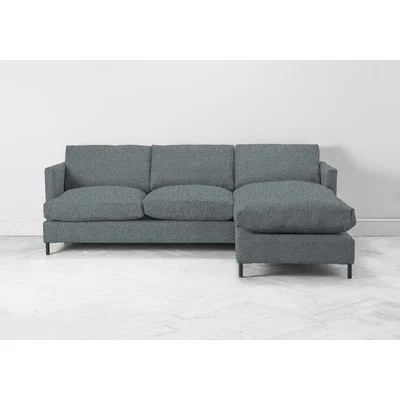 Perch and Parrow Justin Right Hand Chaise Sofa Bed in Caspian Blue