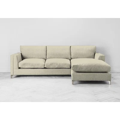 Perch and Parrow Chris Right Hand Chaise Sofa Bed in Chantilly Cream