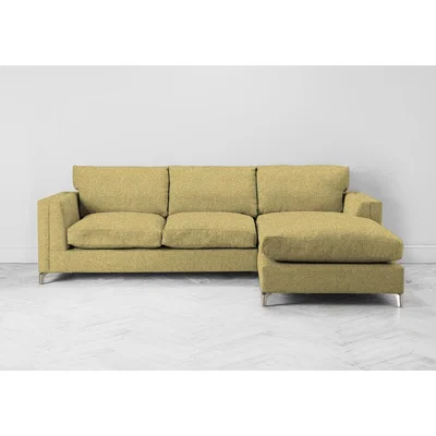 Perch and Parrow Chris Right Hand Chaise Sofa Bed in Trombone Yellow