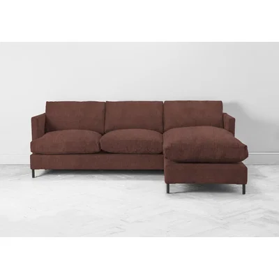Perch and Parrow Justin Right Hand Chaise Sofa Bed in Cinnamon Latte