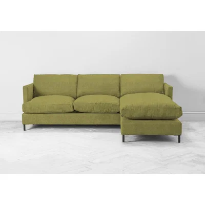 Perch and Parrow Justin Right Hand Chaise Sofa Bed in Granny Smith