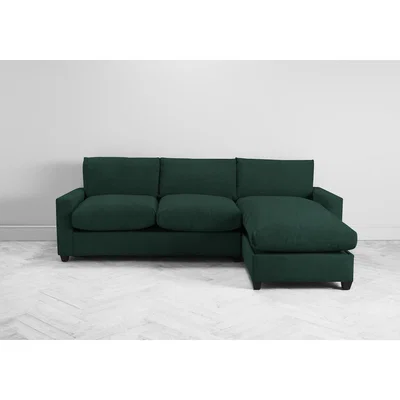 Perch and Parrow Mimi Right Hand Chaise Ottoman Sofa in Ocean Reef